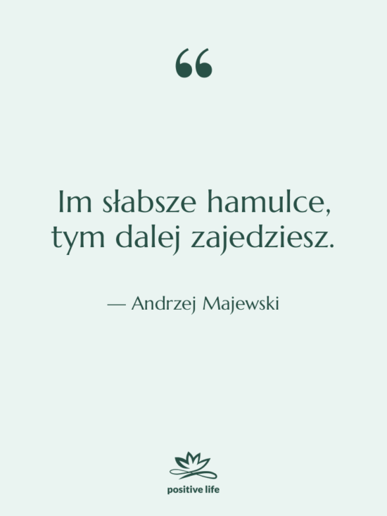 Cytat: Andrzej Majewski - Im słabsze hamulce, tym dalej…