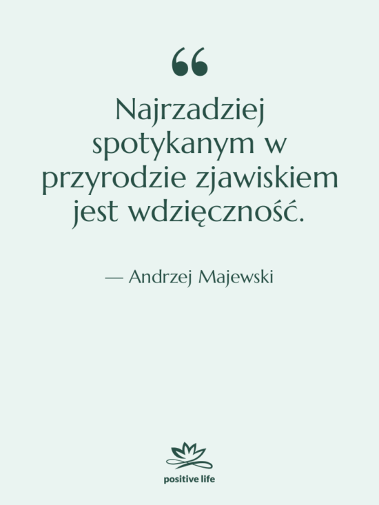 Cytat: Andrzej Majewski - Najrzadziej spotykanym w przyrodzie zjawiskiem…