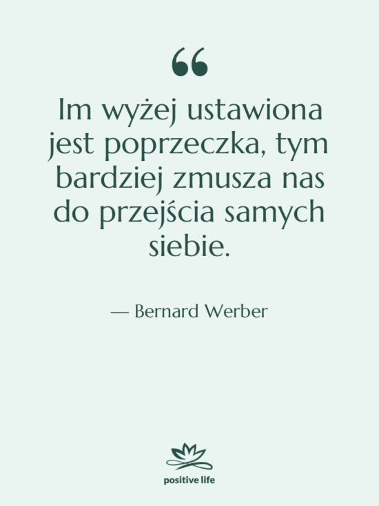 Cytat: Bernard Werber - Im wyżej ustawiona jest poprzeczka,…
