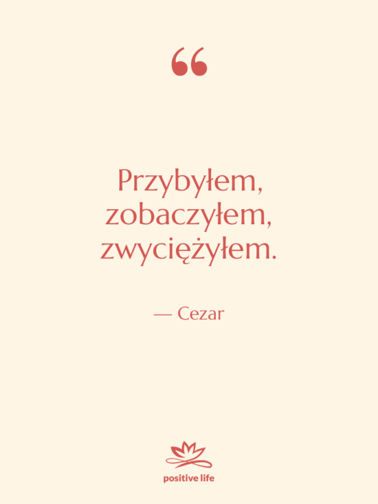 Cytat: Cezar - Przybyłem, zobaczyłem, zwyciężyłem.