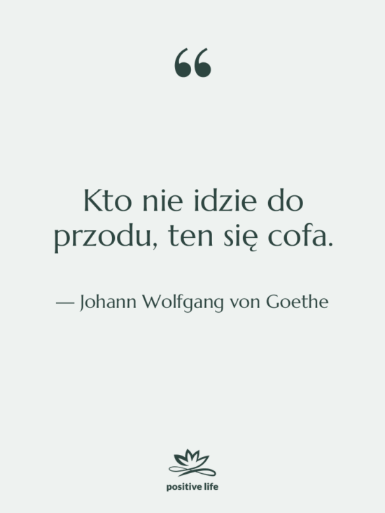 Cytat: Johann Wolfgang von Goethe - Kto nie idzie do przodu,…