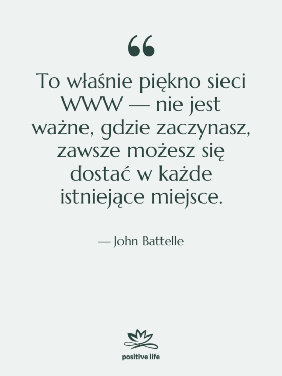 Cytat: John Battelle - To właśnie piękno sieci WWW…