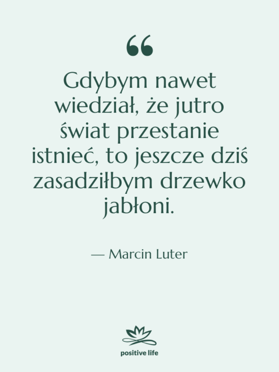 Cytat: Marcin Luter - Gdybym nawet wiedział, że jutro…