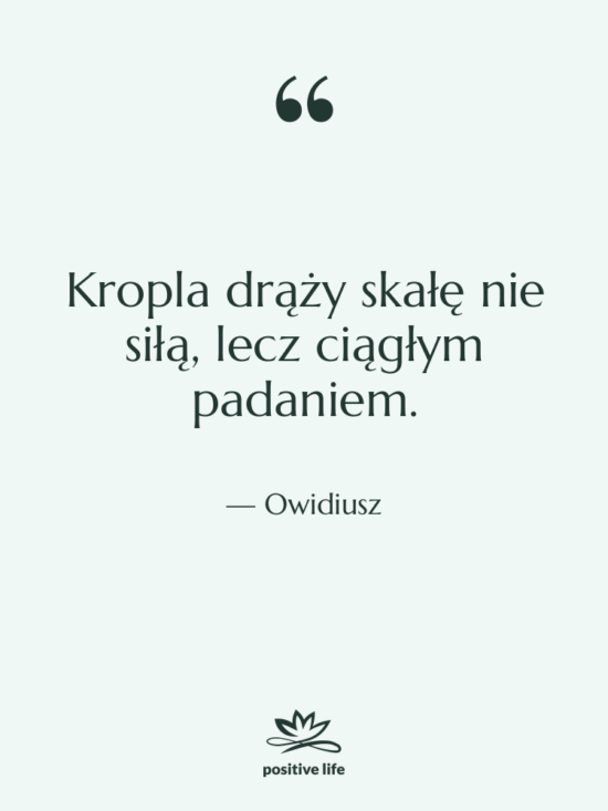 Cytat: Owidiusz - Kropla drąży skałę nie siłą,…