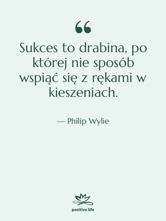 Cytat: Philip Wylie - Sukces to drabina, po której…