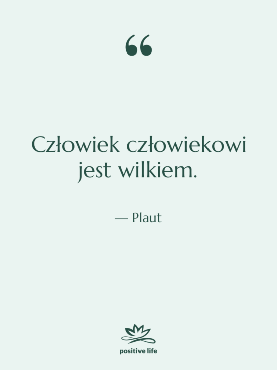 Cytat: Plaut - Człowiek człowiekowi jest wilkiem.