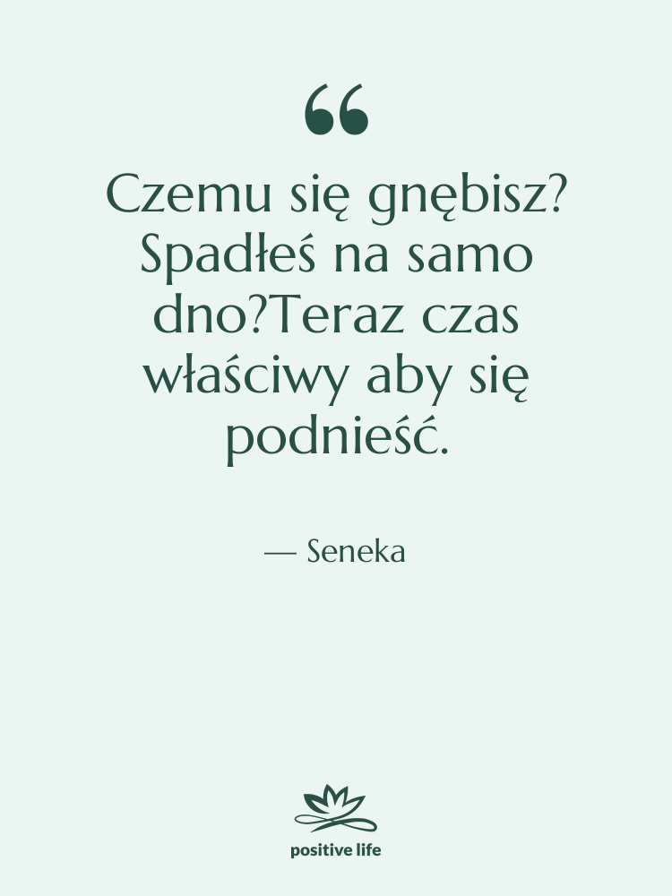 Cytat: Seneka - Czemu się gnębisz? Spadłeś na…