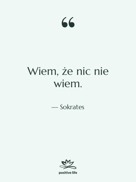 Cytat: Sokrates - Wiem, że nic nie wiem.