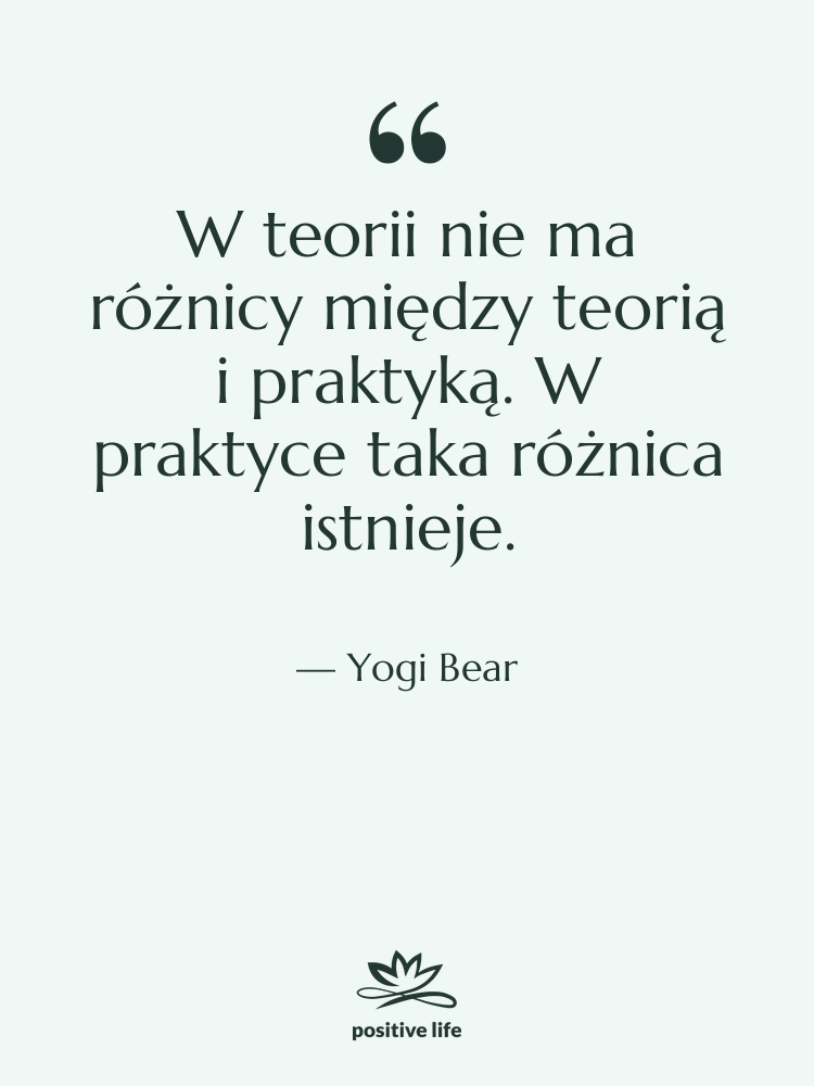 Cytat: Yogi Bear - W teorii nie ma różnicy…