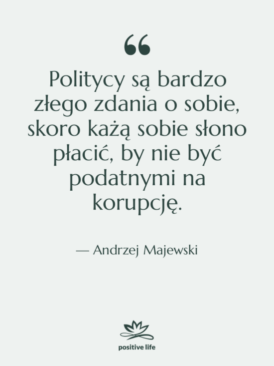Cytat: Andrzej Majewski - Politycy są bardzo złego zdania…