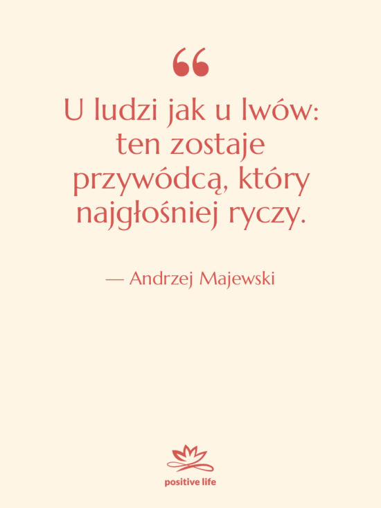 Cytat: Andrzej Majewski - U ludzi jak u lwów:…