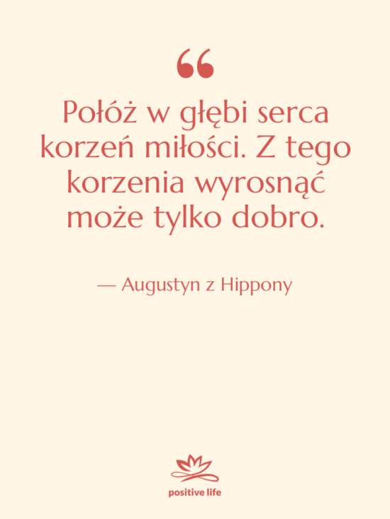 Cytat: Augustyn z Hippony - Połóż w głębi serca korzeń…