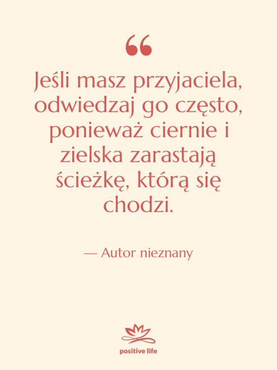 Cytat: Autor nieznany - Jeśli masz przyjaciela, odwiedzaj go…