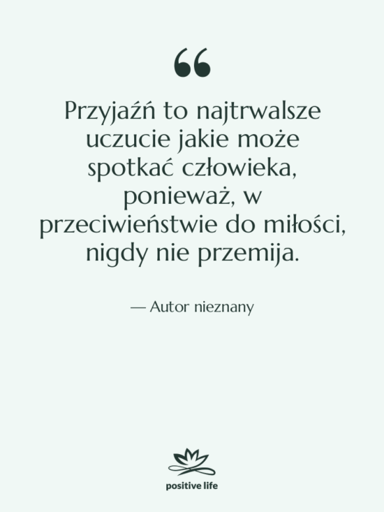 Cytat: Autor nieznany - Przyjaźń to najtrwalsze uczucie jakie…