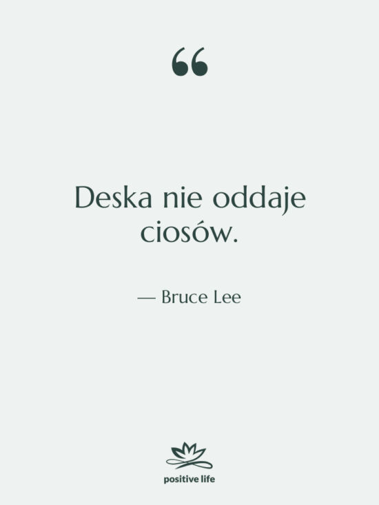 Cytat: Bruce Lee - Deska nie oddaje ciosów.