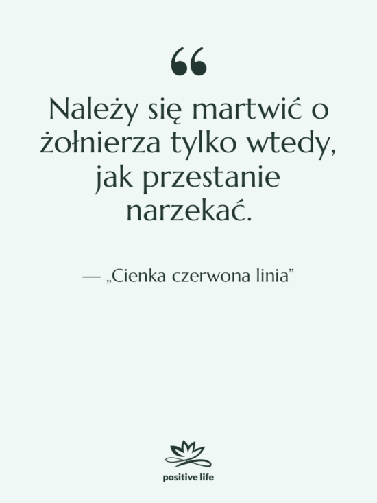 Cytat: „Cienka czerwona linia” - Należy się martwić o żołnierza…