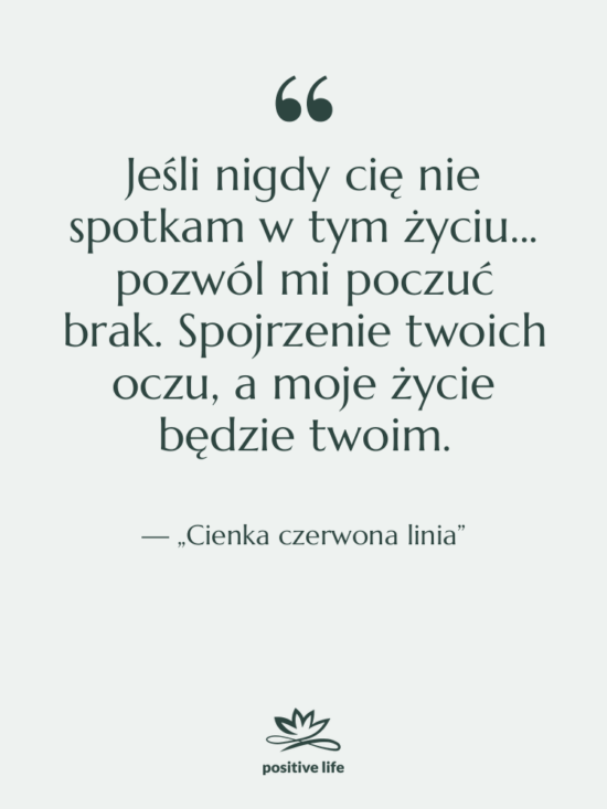Cytat: „Cienka czerwona linia” - Jeśli nigdy cię nie spotkam…