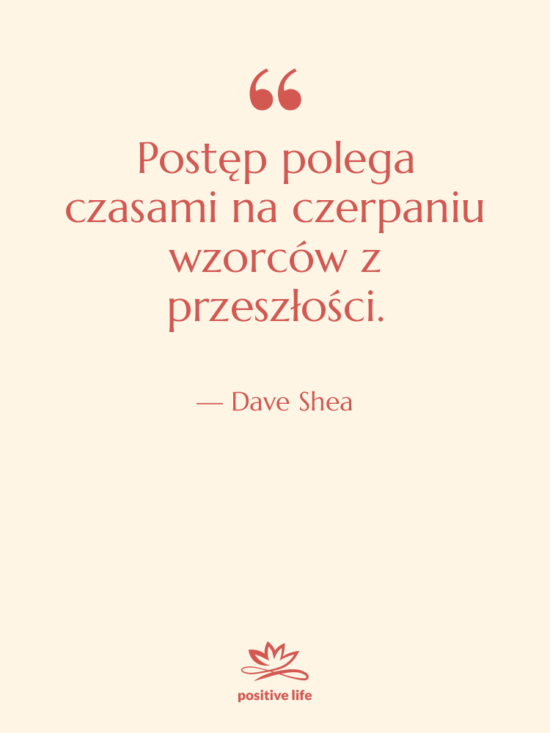 Cytat: Dave Shea - Postęp polega czasami na czerpaniu…