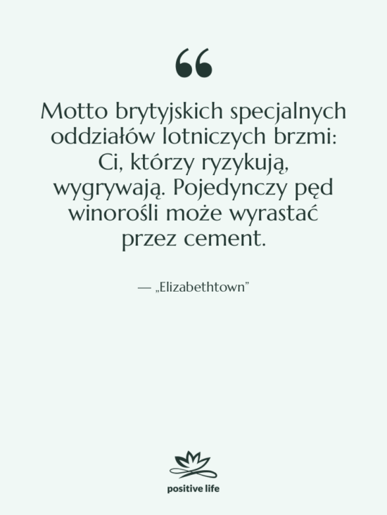 Cytat: „Elizabethtown” - Motto brytyjskich specjalnych oddziałów lotniczych…