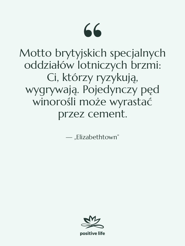 Cytat: „Elizabethtown” - Motto brytyjskich specjalnych oddziałów lotniczych…