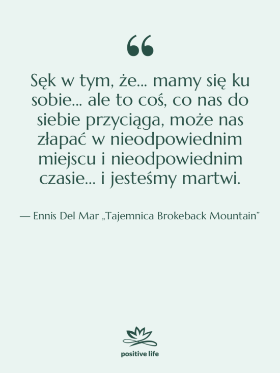 Cytat: Ennis Del Mar „Tajemnica Brokeback Mountain” - Sęk w tym, że... mamy…