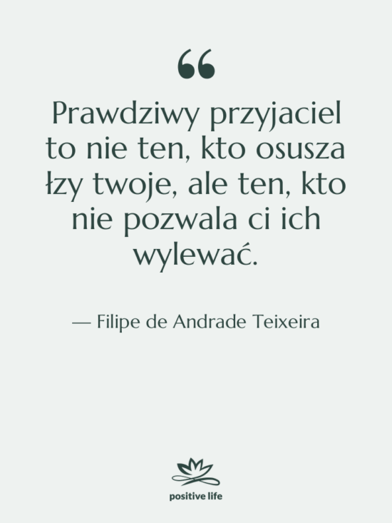 Cytat: Filipe de Andrade Teixeira - Prawdziwy przyjaciel to nie ten,…