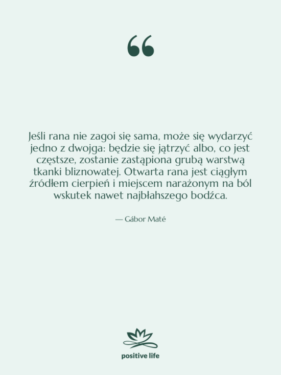 Cytat: Gábor Maté - Jeśli rana nie zagoi się…