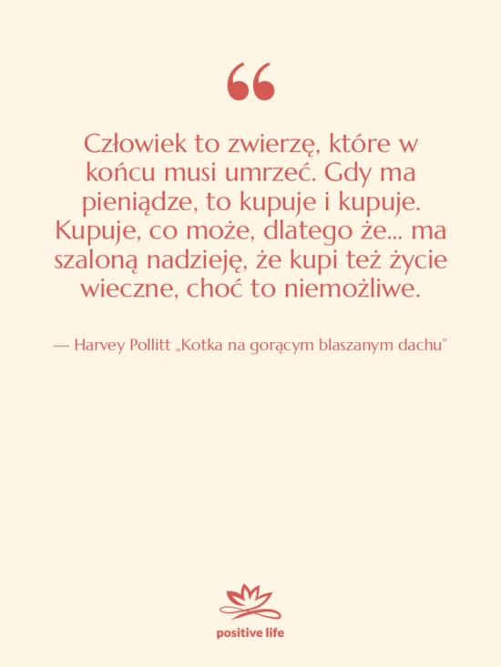Cytat: Harvey Pollitt „Kotka na gorącym blaszanym dachu” - Człowiek to zwierzę, które w…