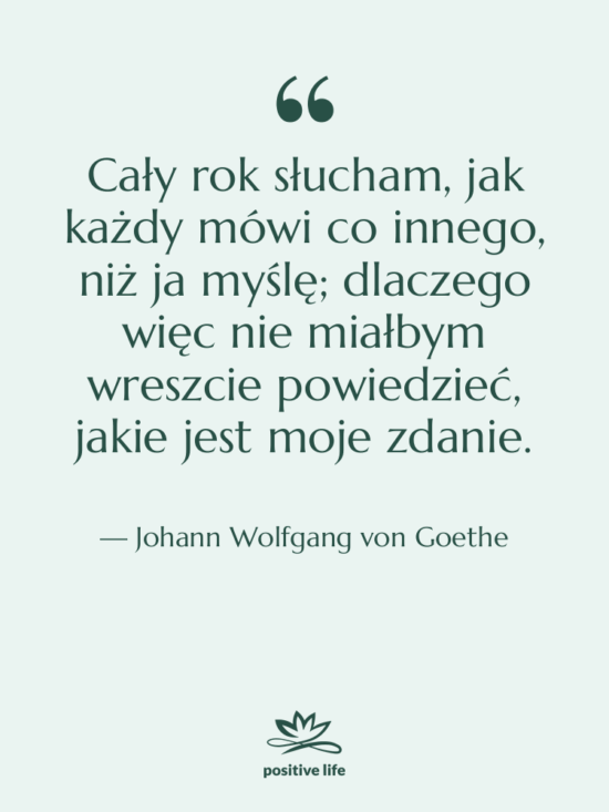 Cytat: Johann Wolfgang von Goethe - Cały rok słucham, jak każdy…