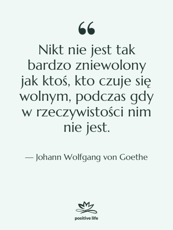Cytat: Johann Wolfgang von Goethe - Nikt nie jest tak bardzo…