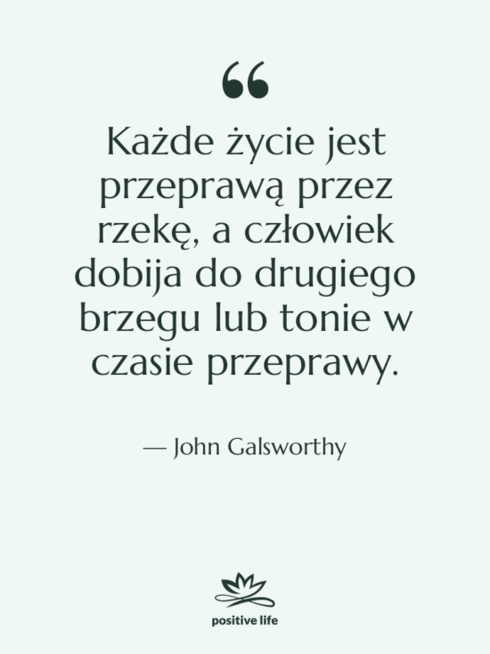 Cytat: John Galsworthy - Każde życie jest przeprawą przez…