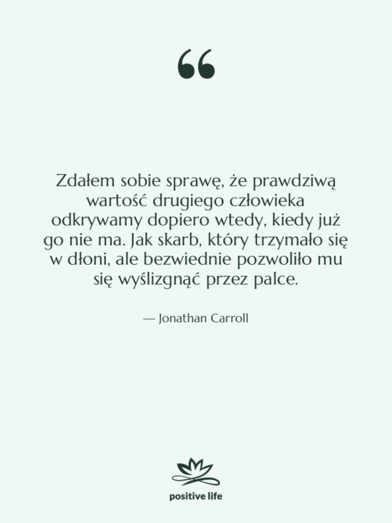 Cytat: Jonathan Carroll - Zdałem sobie sprawę, że prawdziwą…