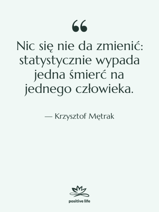 Cytat: Krzysztof Mętrak - Nic się nie da zmienić:…