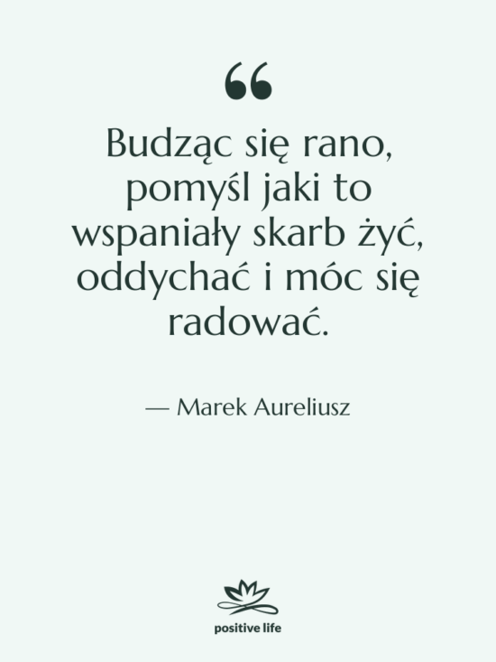 Cytat: Marek Aureliusz - Budząc się rano, pomyśl jaki…