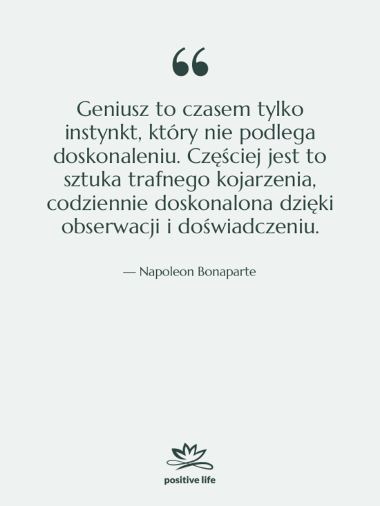 Cytat: Napoleon Bonaparte - Geniusz to czasem tylko instynkt,…