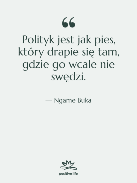 Cytat: Ngame Buka - Polityk jest jak pies, który…
