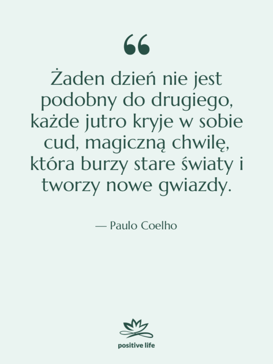 Cytat: Paulo Coelho - Żaden dzień nie jest podobny…