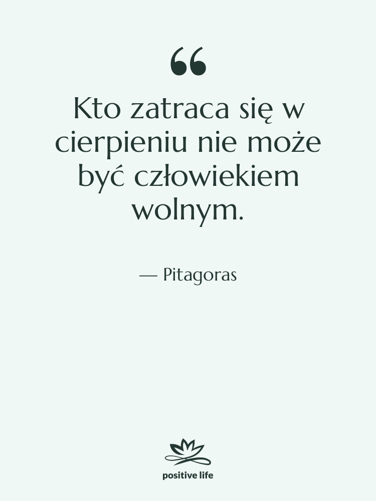 Cytat: Pitagoras - Kto zatraca się w cierpieniu…