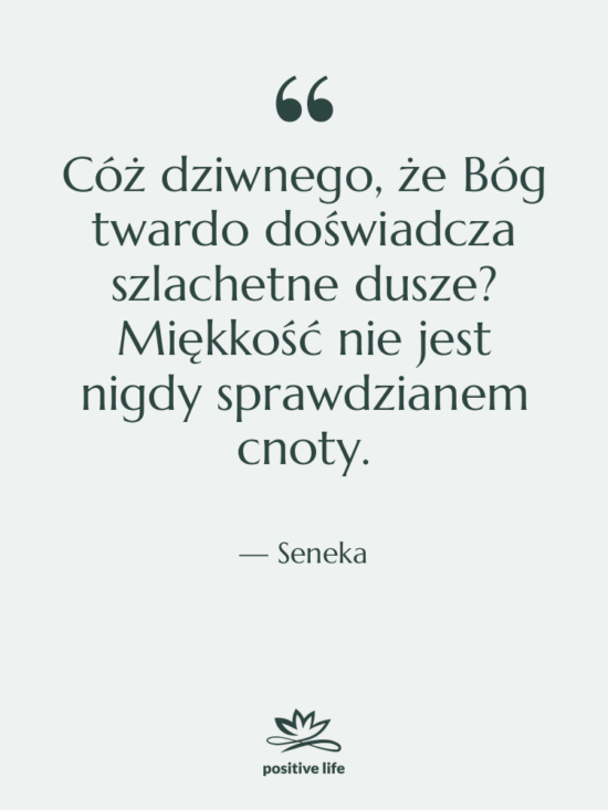 Cytat: Seneka - Cóż dziwnego, że Bóg twardo…