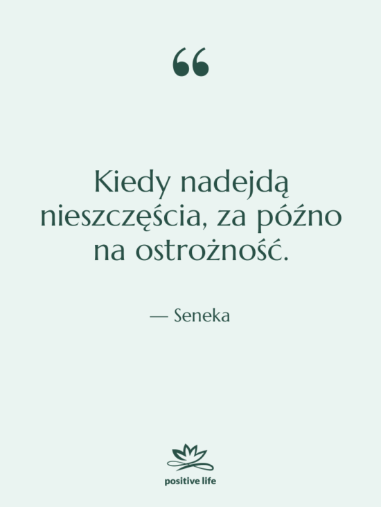 Cytat: Seneka - Kiedy nadejdą nieszczęścia, za późno…