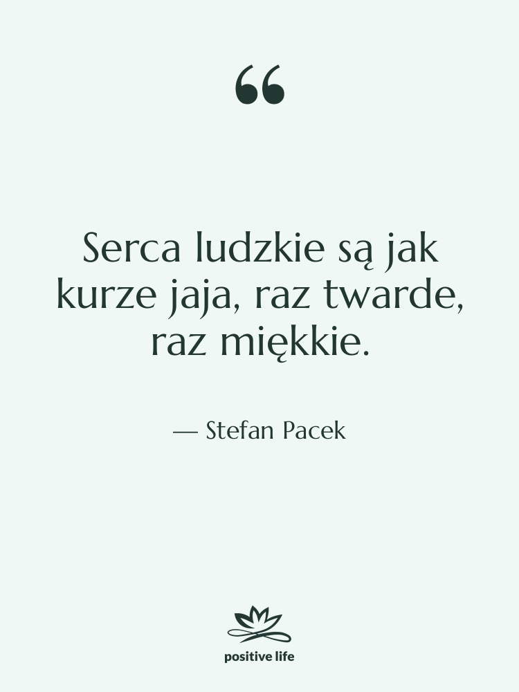 Cytat: Stefan Pacek - Serca ludzkie są jak kurze…