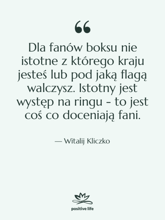Cytat: Witalij Kliczko - Dla fanów boksu nie istotne…