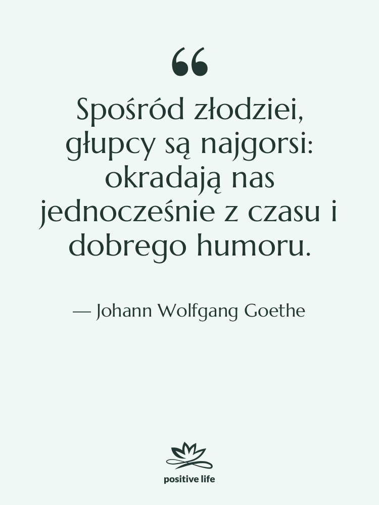 Cytat: Johann Wolfgang Goethe - Spośród złodziei, głupcy są najgorsi:…