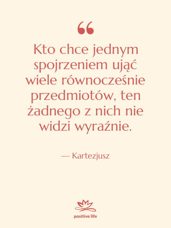 Cytat: Kartezjusz - Kto chce jednym spojrzeniem ująć…