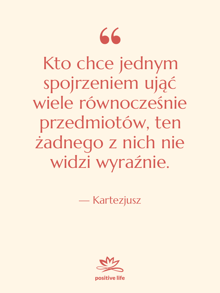 Cytat: Kartezjusz - Kto chce jednym spojrzeniem ująć…