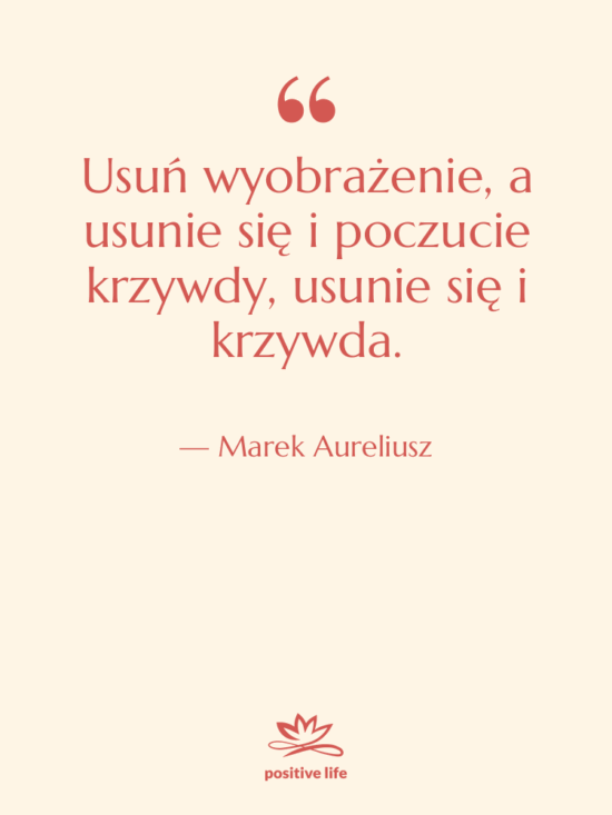 Cytat: Marek Aureliusz - Usuń wyobrażenie, a usunie się…
