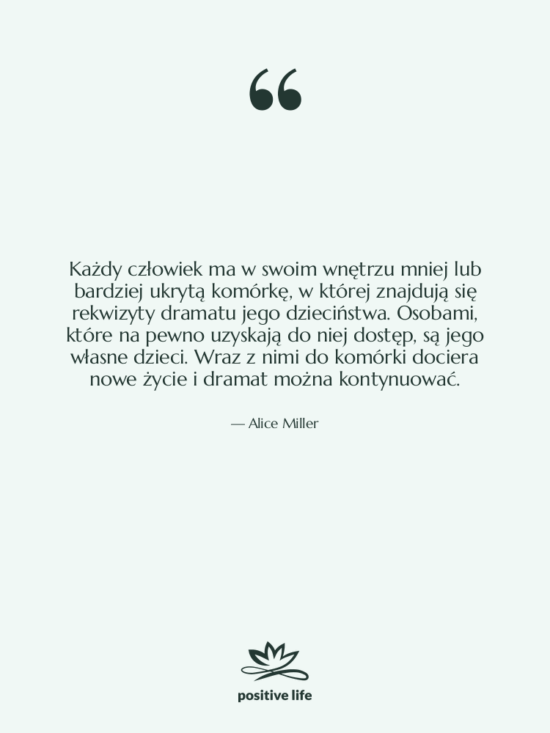 Cytat: Alice Miller - Każdy człowiek ma w swoim…