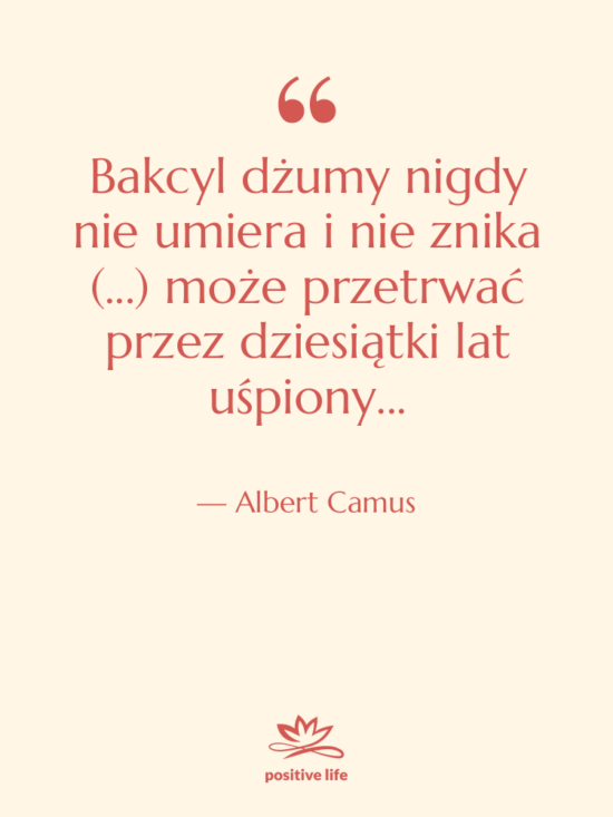 Cytat: Albert Camus - Bakcyl dżumy nigdy nie umiera&hellip;