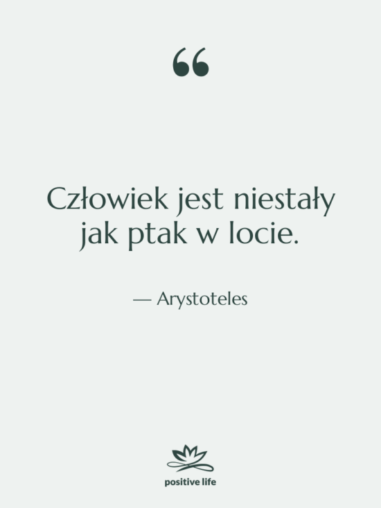 Cytat: Arystoteles - Człowiek jest niestały jak ptak&hellip;