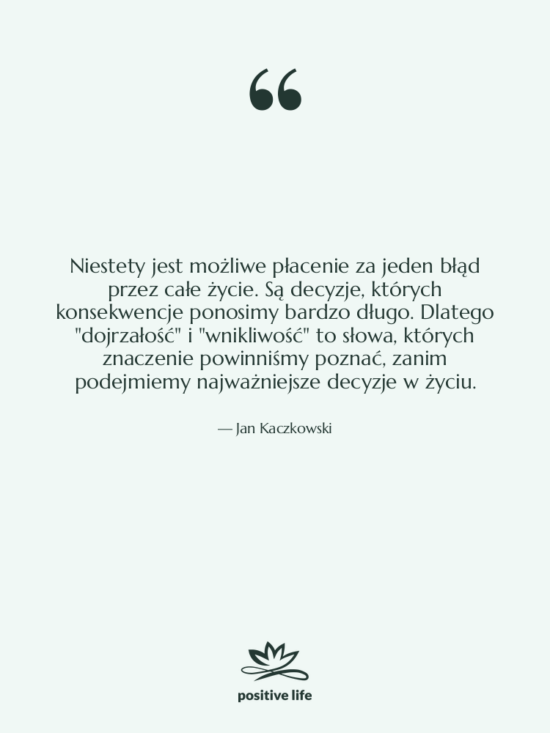 Cytat: Jan Kaczkowski - Niestety jest możliwe płacenie za&hellip;